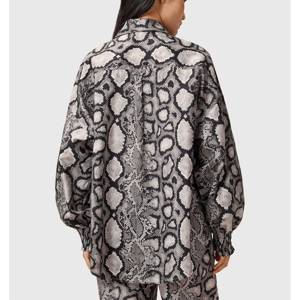 AllSaints Charli Snake Print Long Sleeve Shirt